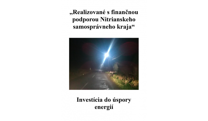 Projekt ’’Investícia do úspory energií’’